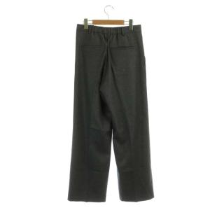 Spick&Span 22AW サキソニーストレッチストレートパンツ センタープレス タック ジッパーフライ ウール 40 グレー