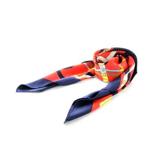 HERMES カレ90 Eperon dor Tellier スカーフ シルク 絹 赤 レッド 紺 ネイビー ゴールド色 OH