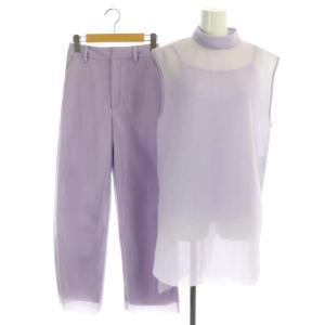 22SS SHEER CARDBOARD SET UP セットアップ 上下 チュニック ノースリーブ シースルー テーパードパンツ