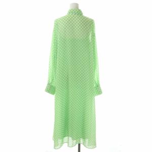 Ameri VINTAGE 22SS GINGHAM CHECK SHIRT DRESS ワンピース シャツワンピ ロング 長袖 チェック柄 前開き S