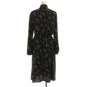 kate spade new york シャツワンピース 長袖 ロング ギャザー 星柄 2 黒 ブラック ピンク