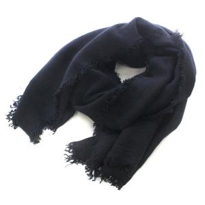 ASAUCE MELER ストール 大判 リネン フリンジ 黒
