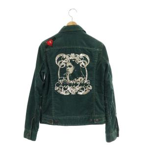 HYSTERIC GLAMOUR コーデュロイジャケット バック刺繍 スパンコール F 緑 グリーン