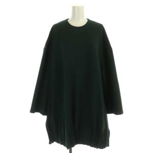 21AW ダブルクロス ギャザーヘム BIG PULLOVER プルオーバー カットソー チュニック 長袖 38 緑 グリーン