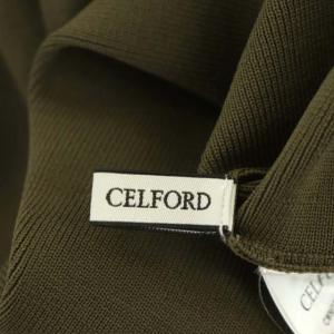CELFORD 22SS コルセットデザインニットワンピース ノースリーブ ロング ボトルネック 38 カーキ