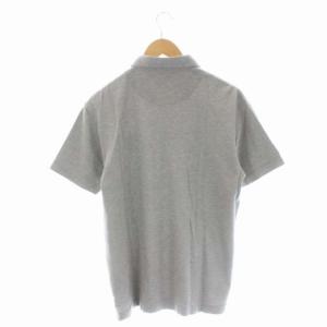 BLACK LABEL CRESTBRIDGE コットン ロゴワッペン ポロシャツ 半袖 エンブレム 鹿の子 3 グレー 黒 ブラック