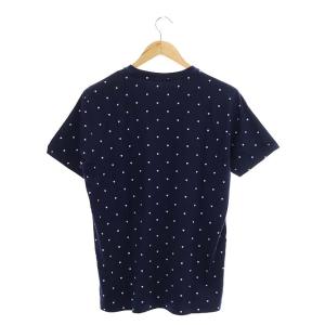 BLACK LABEL CRESTBRIDGE コットン ハートプリント Tシャツ カットソー 半袖 3 紺 白 ネイビー ホワイト