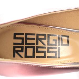 Sergio Rossi パンプス ポインテッドトゥ チャンキーヒール グラデーション レザー 36 23cm シルバー色 ピンク