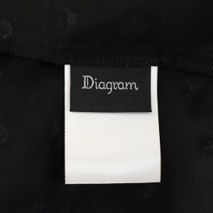 Diagram 22SS ドットラメフロッキーブラウス シャツ 長袖 リボン 38 黒 ブラック