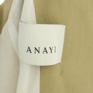 ANAYI 22SS ストレッチリネンジレ ベスト ミドル丈 前開き ダブル 38 ベージュ