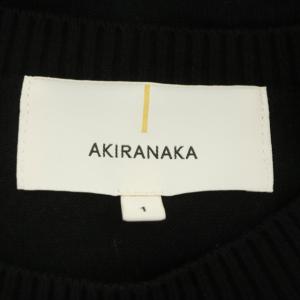 AKIRANAKA Dana graphic knit dress ニットワンピース ロング 長袖 切替 1 黒 白 ブラック ホワイト