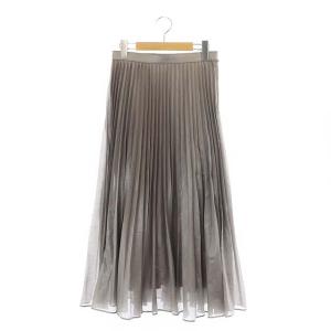 22AW スパンオーガンジープリーツ スカート ロング 38 モカ
