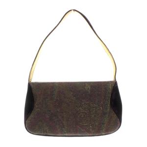 ETRO ワンショルダーバッグ ジャガード ベルベット 黒 ブラック ゴールド色 SH