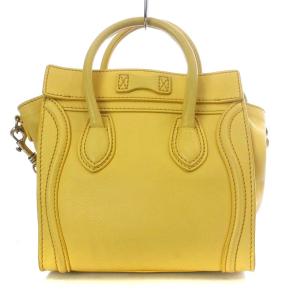 CELINE フィービー期 ラゲージ ナノショッパー ハンド ショルダーバッグ 2way 斜め掛け イエロー