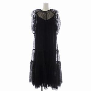 MEDI MELON TULLE LAYERED DRESS ワンピース ロング 五分袖 ティアード メロンチュール インナー付き