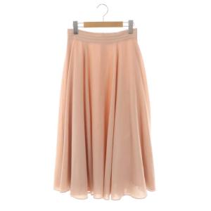 21SS マットジョーゼットスカート フレア ロング バックジップ 36 ピンク