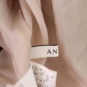 ANAYI 21SS タフタティアードギャザースカート ミモレ ロング 36 ピンクベージュ