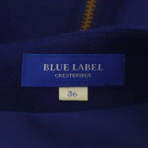 BLUE LABEL CRESTBRIDGE ワンピース プリーツ ウール 長袖 ミモレ丈 ロング 36 ロイヤルブルー