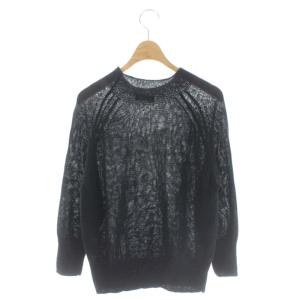 MARGARET HOWELL FADED LINEN ニット セーター 長袖 ボトルネック リネン 2 チャコールグレー