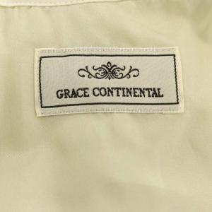 GRACE CONTINENTAL 22SS コードフラワー刺繍レースワンピース ノースリーブ ロング リボン 38 ベージュ ライトネイビー