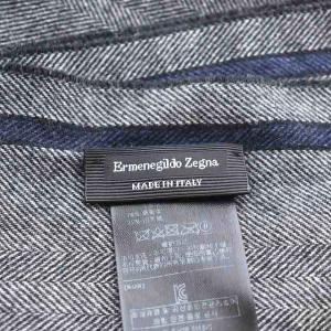 Ermenegildo Zegna マフラー ストール フリンジ シルク カシミヤ混 黒 ブラック