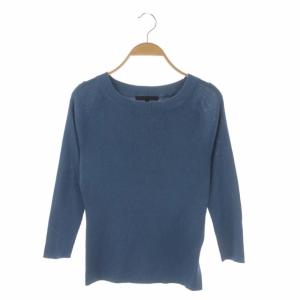 リブニット カットソー 長袖 プルオーバー 38 ダークブルー