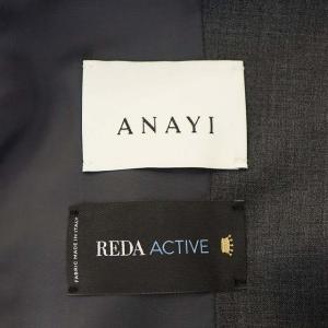 ANAYI 21AW ウールポプリン ノーカラージャケット 背抜き シングル 38 チャコールグレー