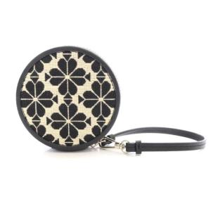kate spade new york 22SS スペード フラワー ジャカード ラウンド コイン パース 小銭入れ コインケース 黒 ベージュ ブラック