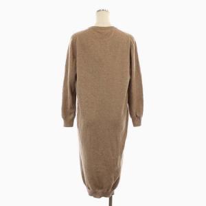 malo カシミヤニットワンピース ロング 長袖 Vネック 46 茶色 ブラウン