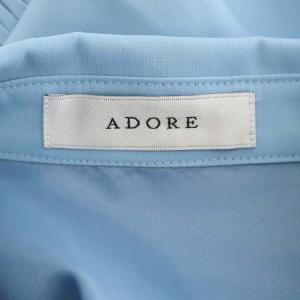 ADORE 23SS クリアドライワンピース シャツワンピース ロング 長袖 インナー付き 38 ライトブルー
