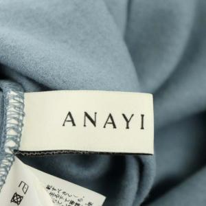ANAYI 21AW スムースジャージーニットコンビワンピース ロング 長袖 ボトルネック ウール 34 ライトブルー ミントブルー