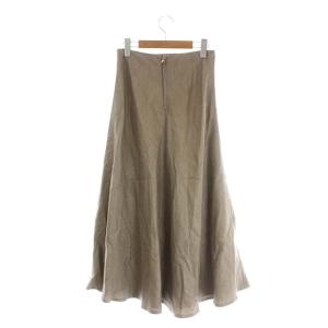 Deuxieme Classe 20SS アササルファーゾメスカート ロング フレア リネン 34 カーキベージュ