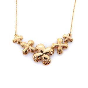 SWAROVSKI ネックレス 花モチーフ ストーン ビジュー ピンクゴールド色