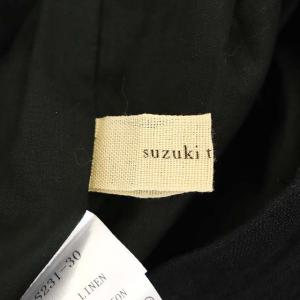 suzukitakayuki 23SS ワイドパンツ スカンツ ギャザー リネン ブラック