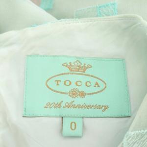 TOCCA 20th Anniversary 刺繍ワンピース ノースリーブ タイト ロング ボートネック 総柄 0 水色 ライトブルー