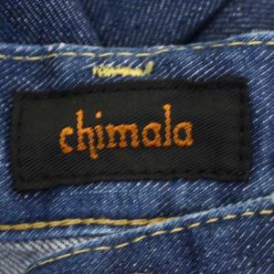 chimala デニムパンツ ジーンズ テーパード カットオフ ボタンフライ ダメージ加工 28 ライトブルー