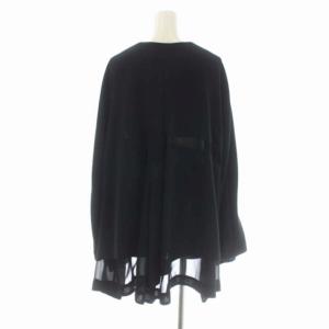 COMME des GARCONS AD2020 シアー切替レイヤーデザインジャケット ノーカラー 薄手 XS ブラック
