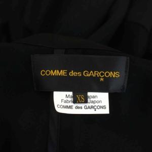 COMME des GARCONS AD2020 シアー切替レイヤーデザインジャケット ノーカラー 薄手 XS ブラック