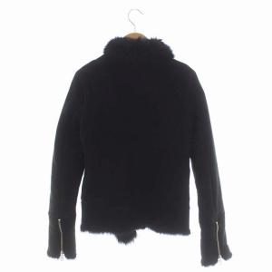 STUNNING LURE ムートンライダースジャケット ショート ジップアップ ファー 1 黒 ブラック