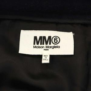 Martin Margiela 6 MM6 ウール スリットロングスカート タイト 40 紺 ネイビー
