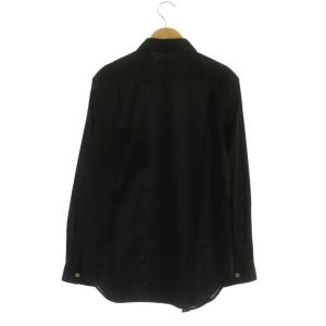 MARGARET HOWELL コットン ウール シャツ ブラウス 長袖 1 黒 ブラック