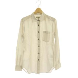 コットン ウール シャツ ブラウス 長袖 1 ライトベージュ