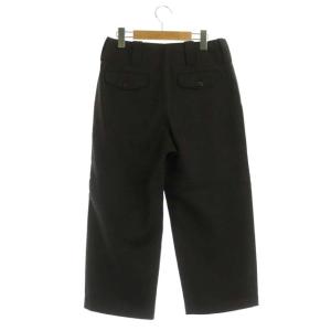 MHL. クロップド ワイドパンツ ボタンフライ ウール 2 ダークグレー