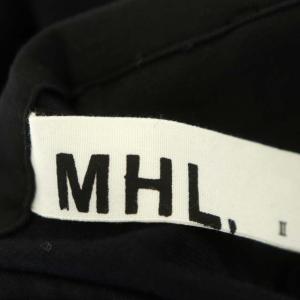 MHL. クロップド ワイドパンツ ボタンフライ ウール 2 濃紺 ダークネイビー