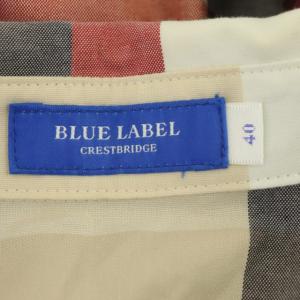 BLUE LABEL CRESTBRIDGE メガチェックワンピース 膝丈 フレンチスリーブ ベルト付き 40 マルチカラー