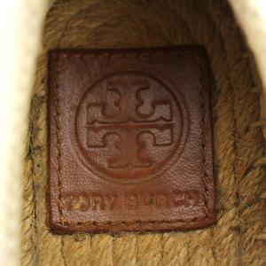 TORY BURCH スリッポン シューズ エスパドリーユ キャンバス レザー 5.5 22.5cm ベージュ