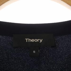 Theory 21SS Powder Crepe UTL Shirt F ブラウス シャツ フレンチスリーブ 比翼仕立て S 紺 ネイビー