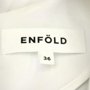 ENFOLD バックサテンジョーゼットスリットスリーブフレア プルオーバー ブラウス 半袖 36 白 ホワイト