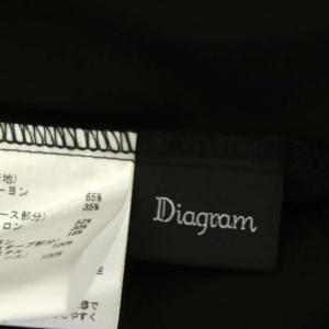 Diagram GRACE CONTINENTAL 22SS レースコンビロングワンピース 半袖 ベルト付き 異素材切替 38 ブラック