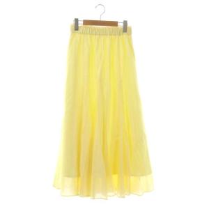 23SS シアーマーメイドフレアスカート ギャザー ロング 36 黄 イエロー